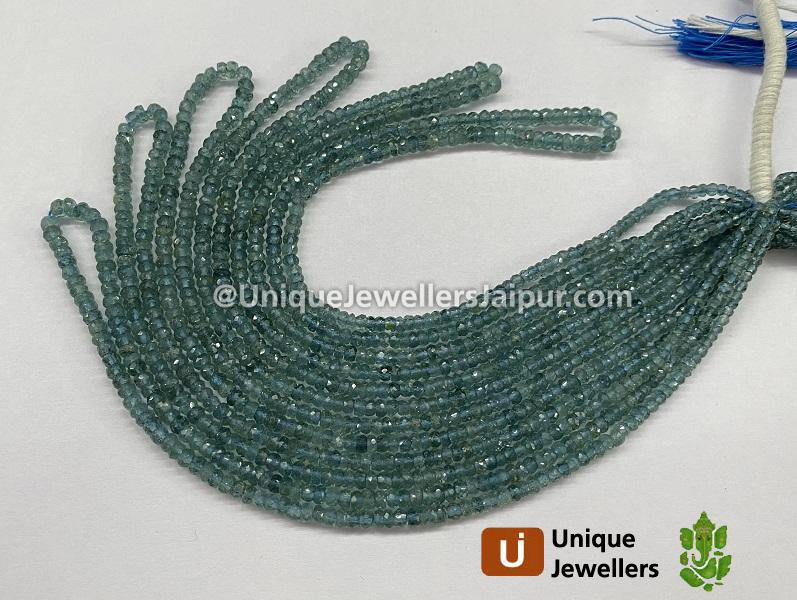 Blue Tourmaline Faceted Roundelle Beads