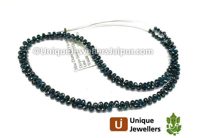 Blue Diamond Faceted Drop Beads