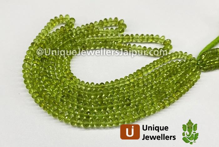 Peridot Far Faceted Roundelle Beads