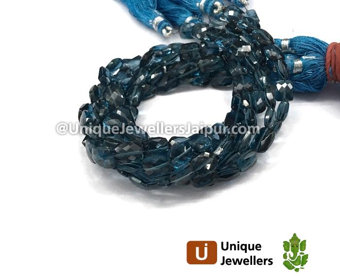 London Blue Topaz Faceted Chicklet Beads