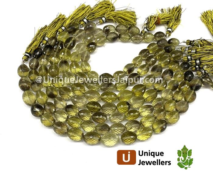 Bi Lemon Quartz Faceted Drum Beads