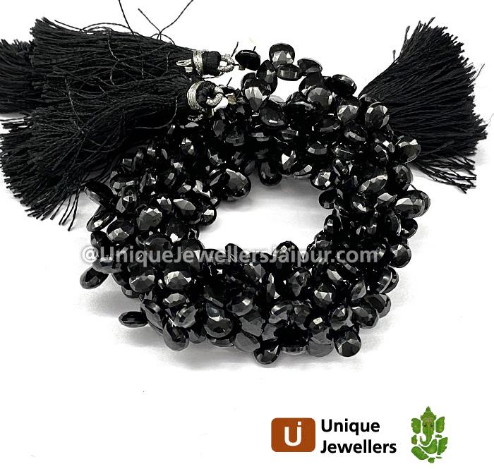 Black Spinel Briollete Pear Beads