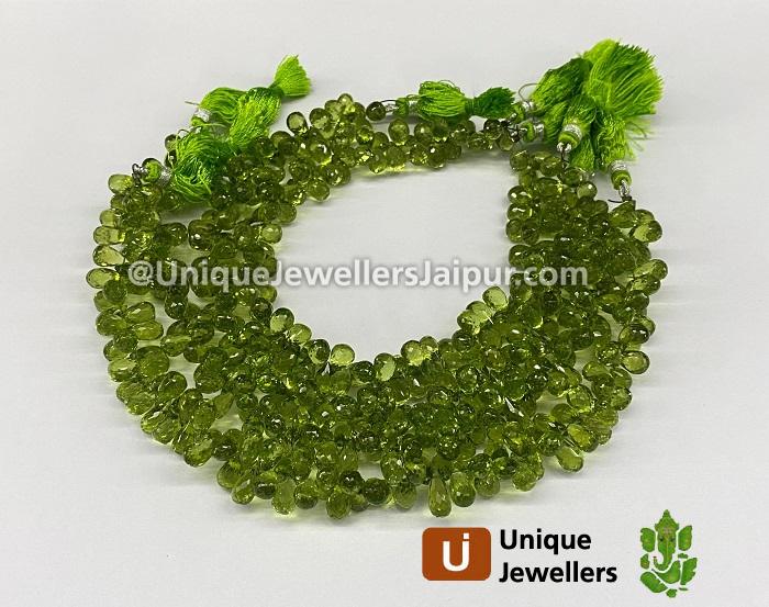 Peridot Far Faceted Drop Beads