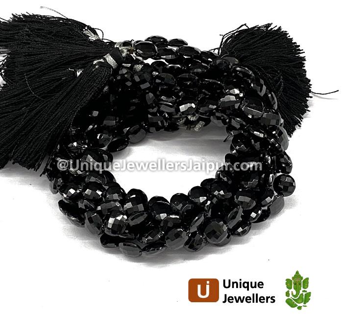 Black Spinel Briollete Coin Beads