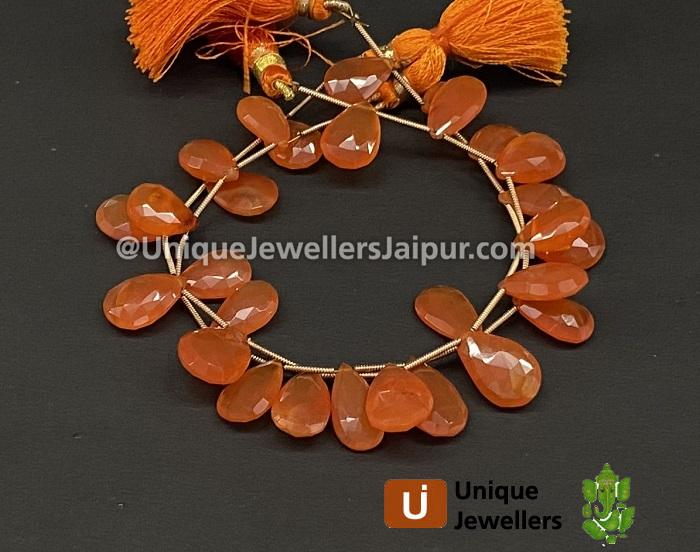 Carnelian Briollete Pear Beads