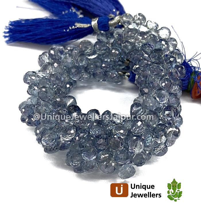 Blue Quartz Faceted Onion Beads