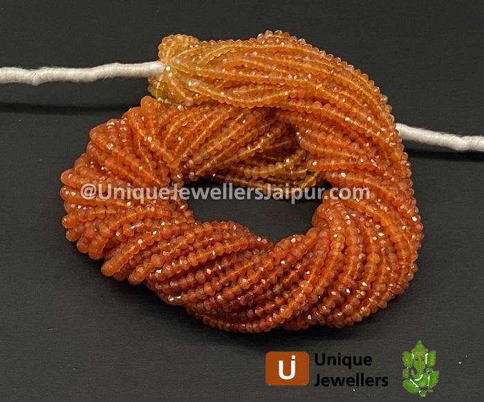 Carnelian Shaded Faceted Roundelle Beads