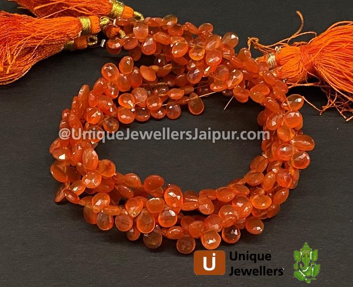 Carnelian Briollete Pear Beads