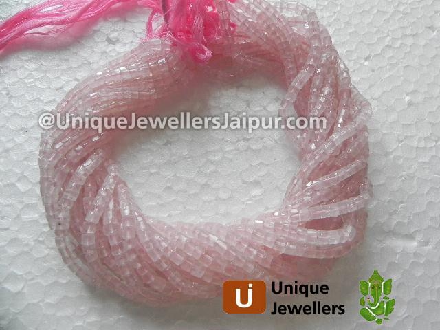 Rose Quartz Faceted Tyre Beads