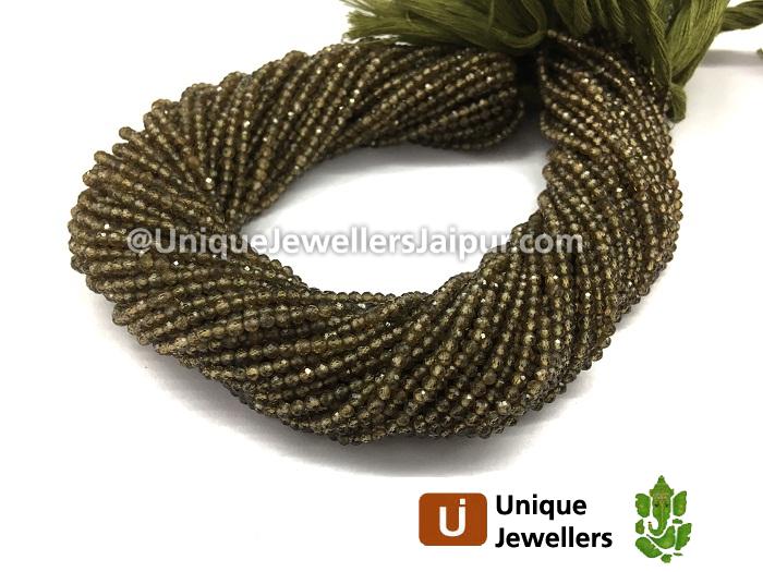 Brown Zircon Faceted Roundelle Beads