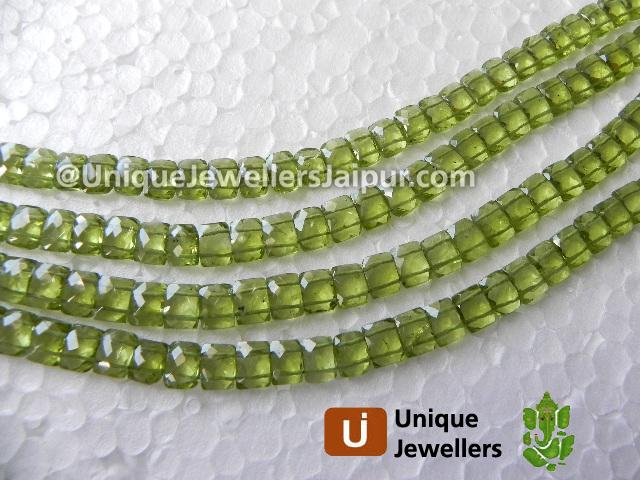 Peridot Double Drill Chicklet Beads