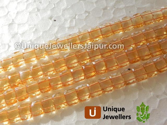 Citrine Double Drill Chicklet Beads