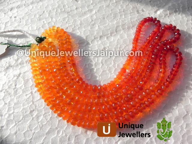 Fire Opal Faceted Roundelle Beads