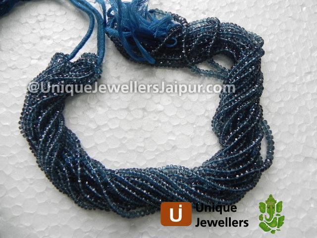 London Blue Topaz Faceted Roundelle Beads