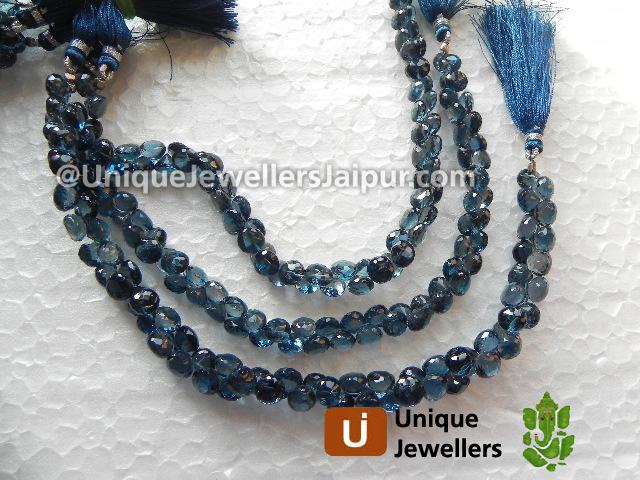 London Blue Topaz Faceted Onion Beads