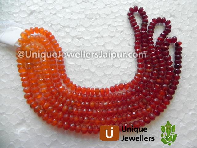 Fire Opal Faceted Roundelle Beads