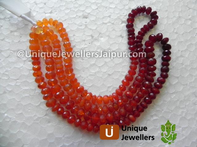 Fire Opal Faceted Roundelle Beads