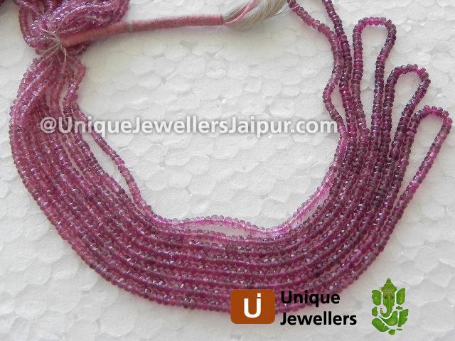 Pink Tourmaline Shaded Faceted Roundelle Beads