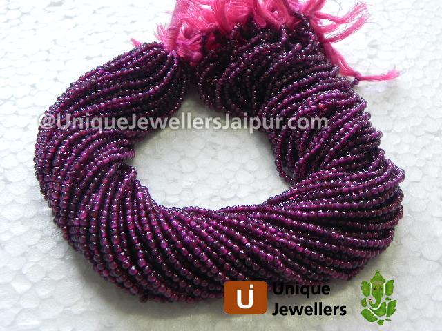 Garnet Plain Round Beads