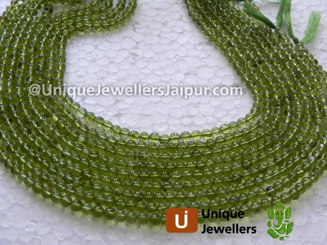 Peridot Plain Round Beads