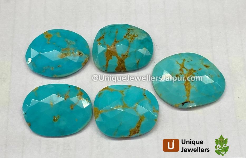 Golden Spiderweb Turquoise Rose Cut Slices