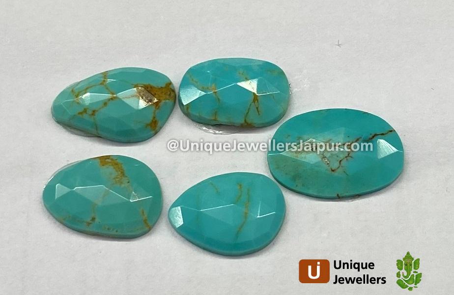 Golden Spiderweb Turquoise Rose Cut Slices