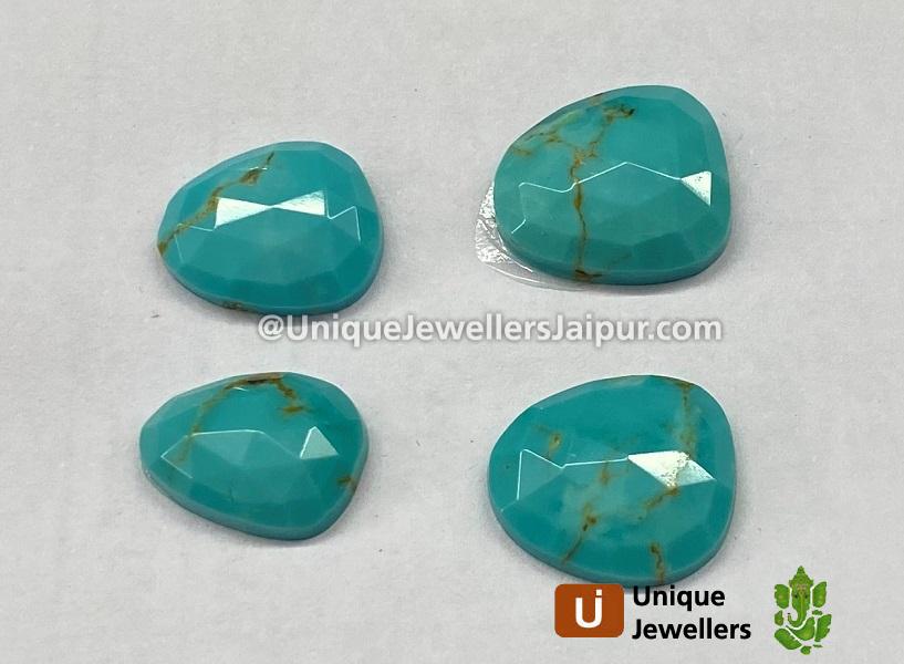 Golden Spiderweb Turquoise Rose Cut Slices