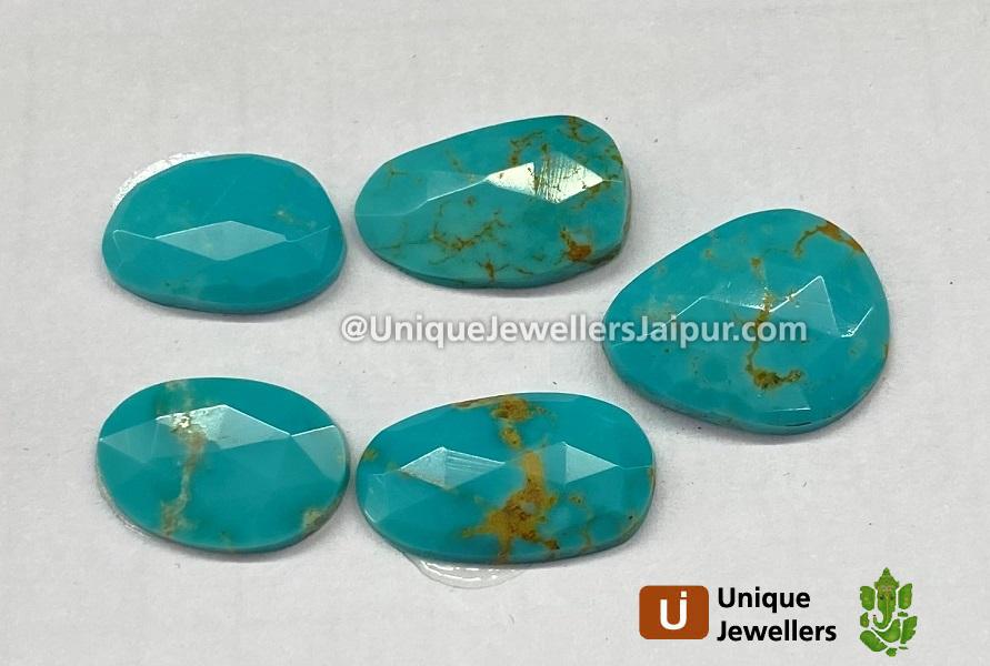 Golden Spiderweb Turquoise Rose Cut Slices