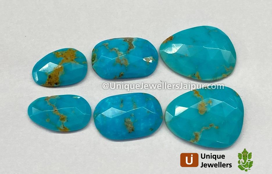 Golden Spiderweb Turquoise Rose Cut Slices