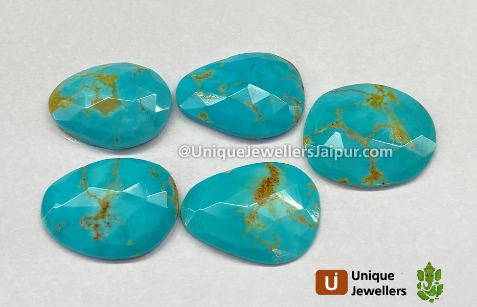 Golden Spiderweb Turquoise Rose Cut Slices