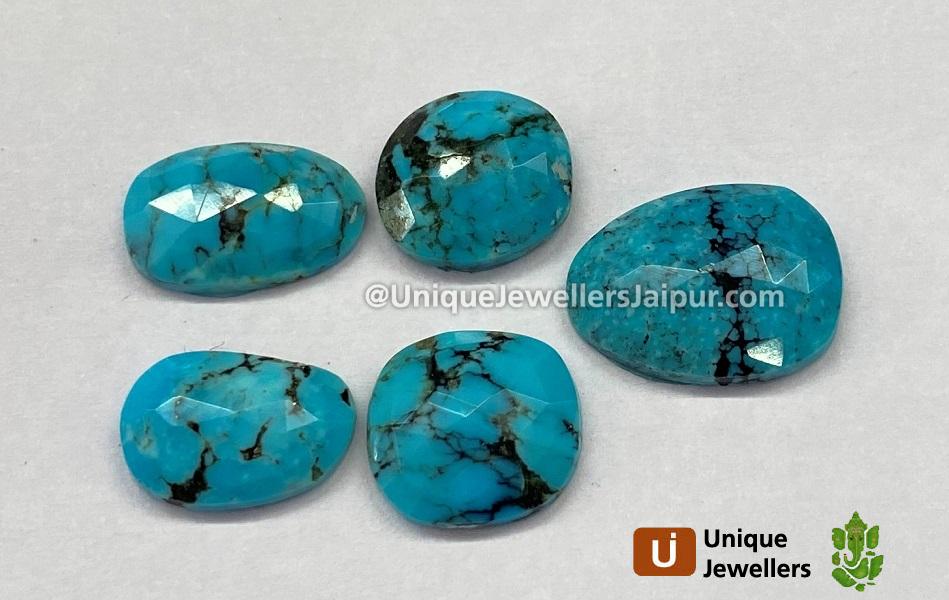 Black Spiderweb Turquoise Rose Cut Slices