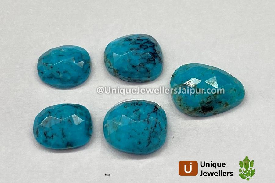Black Spiderweb Turquoise Rose Cut Slices