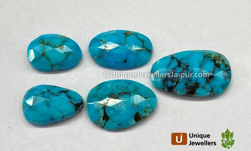 Black Spiderweb Turquoise Rose Cut Slices