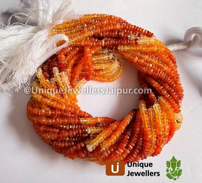 Fire Opal Far Faceted Roundelle Beads