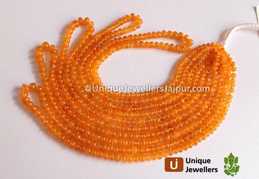 Mandarin Garnet Smooth Roundelle Beads