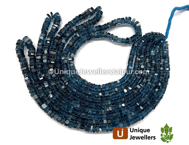 London Blue Topaz Step Cut Bolt Beads