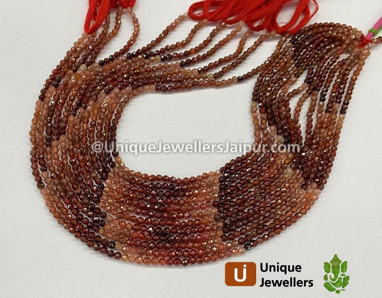 Brownish Red Spinel Shaded Faceted Beads