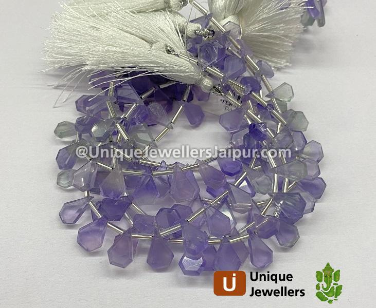 Purple Fluorite Faceted Flat Fancy Beads