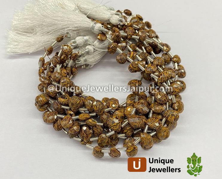 Jasmine Jasper Faceted Pear Beads