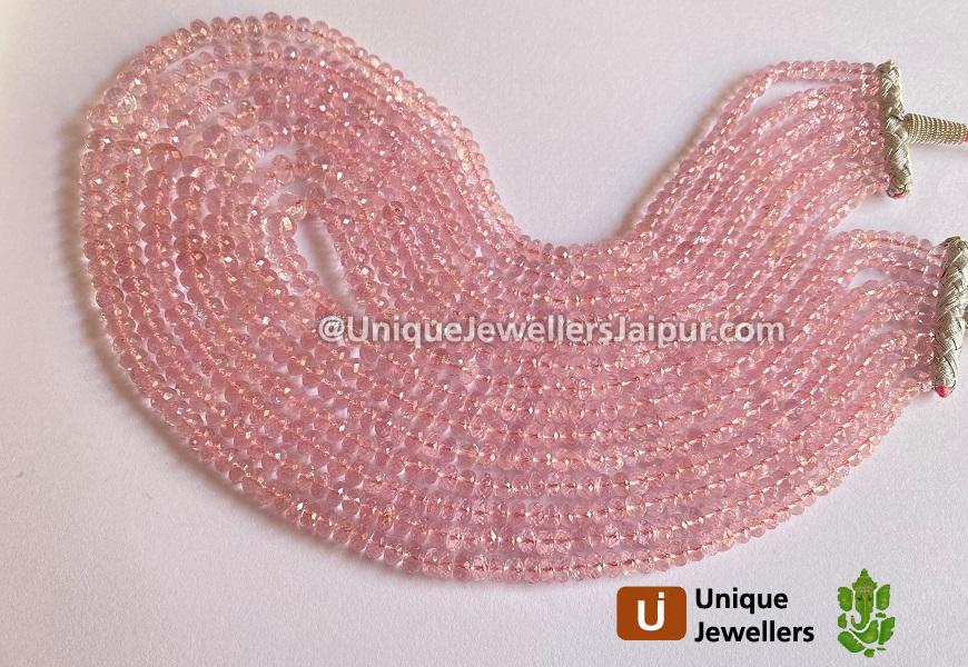 Morganite Far Faceted Roundelle Beads