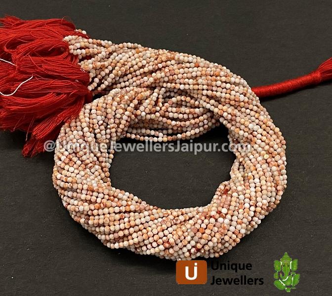 Coral Faceted Round Beads