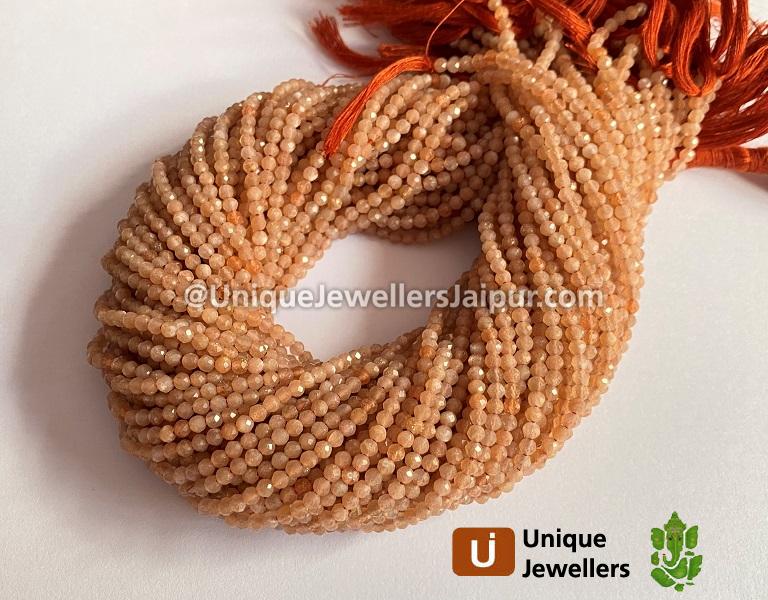 Sunstone Faceted Round Beads