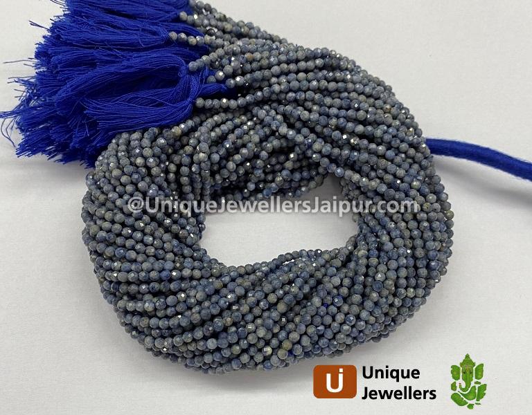 Blue Sapphire Faceted Round Beads