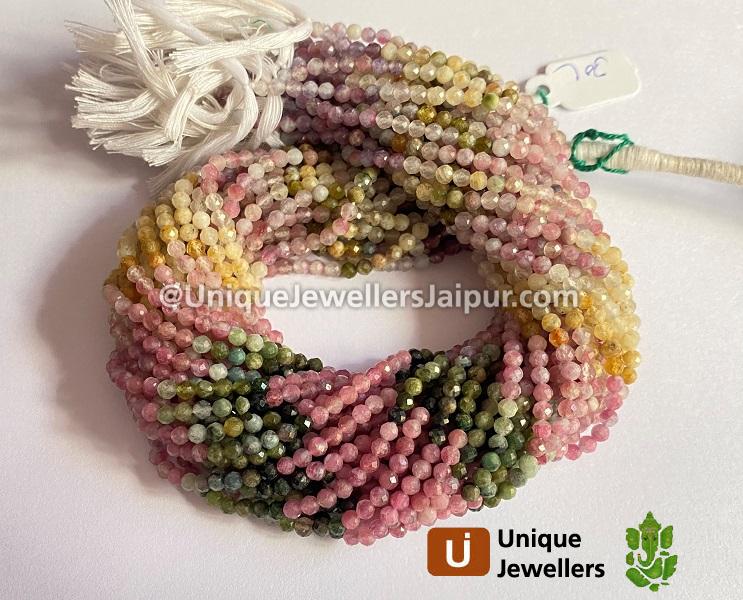 Tourmaline Faceted Round Beads