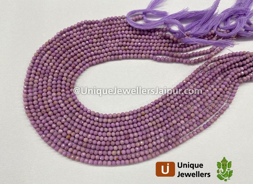 Phosphosiderite Faceted Round Beads