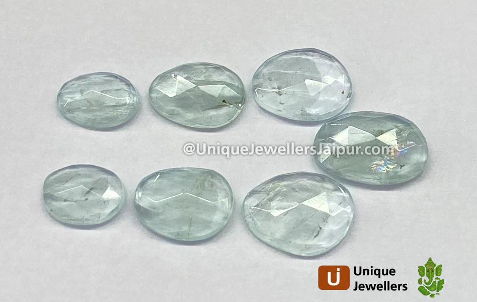 Milky Aquamarine Rose Cut Slices