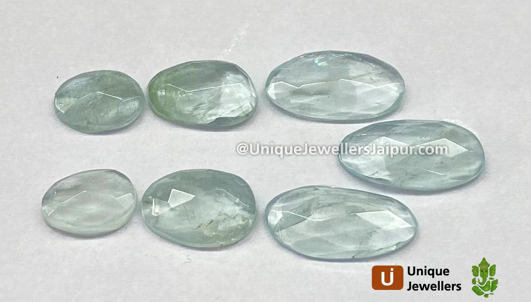 Milky Aquamarine Rose Cut Slices