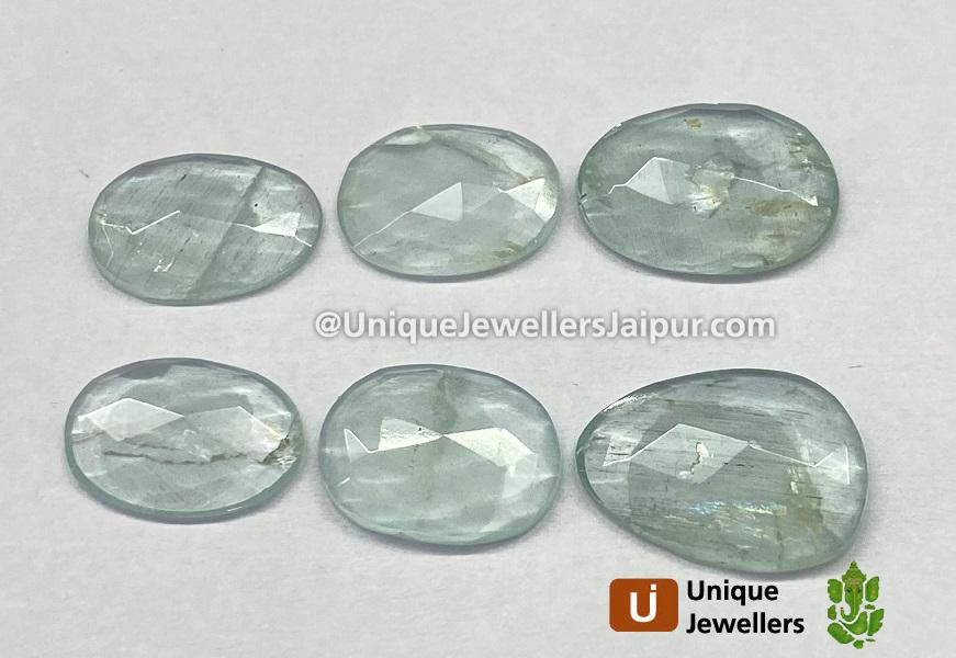 Milky Aquamarine Rose Cut Slices