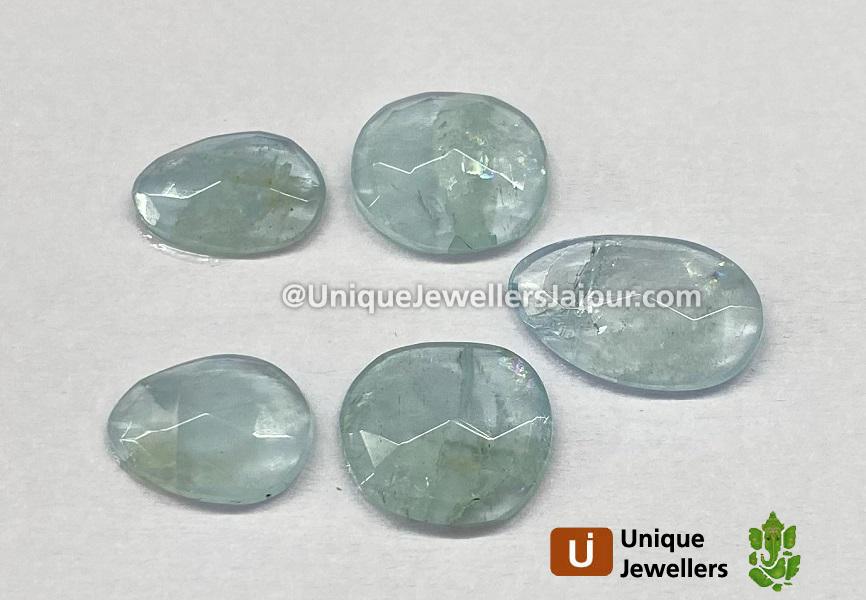 Milky Aquamarine Rose Cut Slices