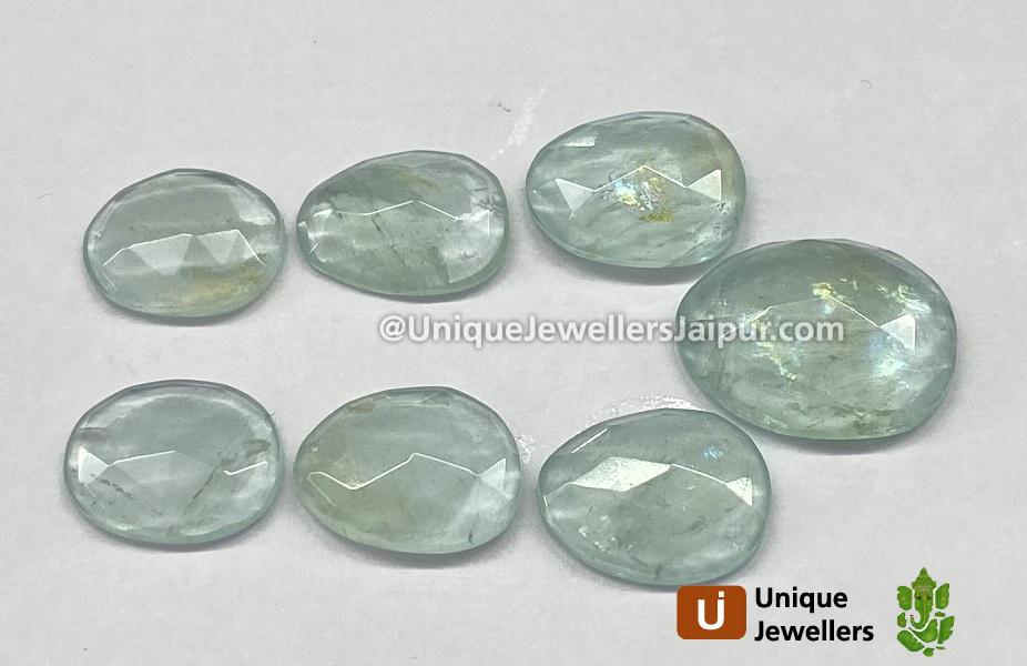 Milky Aquamarine Rose Cut Slices